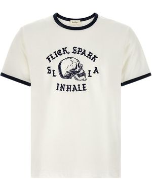 Second/Layer T-Shirt "Flick, Spark, Inhale Ringer" - Weiß