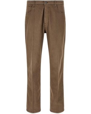 Prada Denim Trousers With Centre Seam - Brown