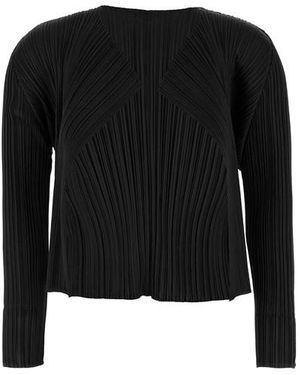 Pleats Please Issey Miyake 'monthly Colors: March' Cardigan - Black