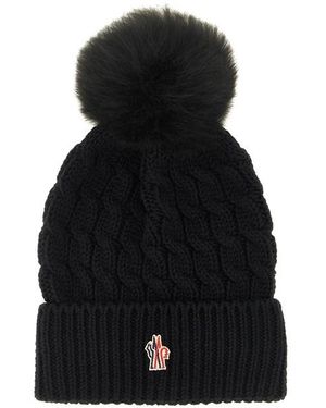 Moncler Berretto Lana Con Pon-Pon - Nero