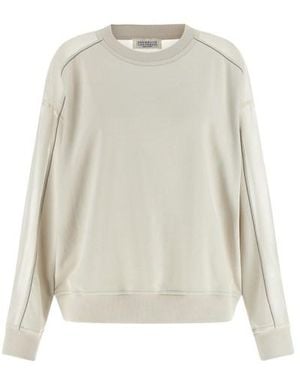 Brunello Cucinelli Felpa Organza E 'Monile' - Bianco