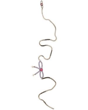 DSquared² Orecchino lungo cristalli fiocco - Bianco