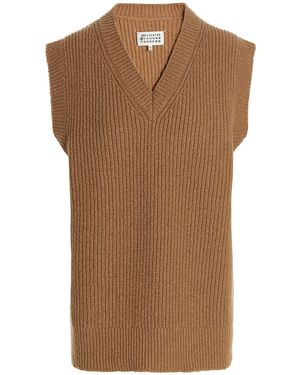 Maison Margiela V-Neck Vest - Brown