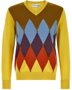 Ballantyne Pullover Mit Intarsienmuster 'Classic Diamond' - Mehrfarbig