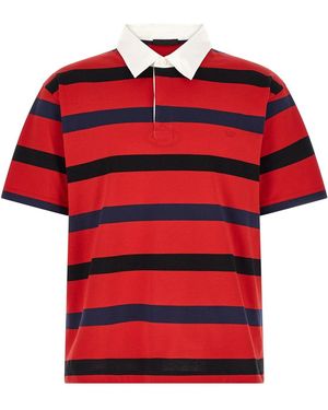 Prada Polo Shirt With Contrasting Collar - Red