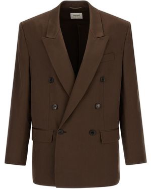 Saint Laurent Satin Blazer - Brown