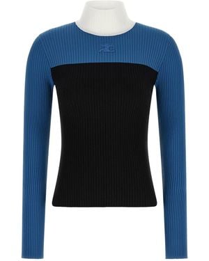 Courreges Dreifarbiges Trikot - Blau