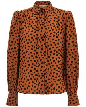 Valentino Garavani Polka Dot Print Shirt - Brown