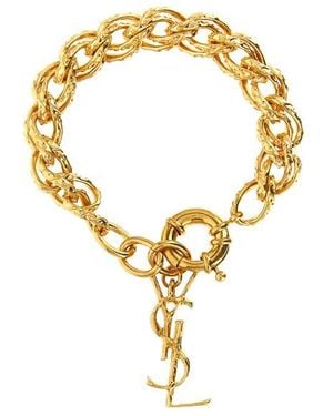 Saint Laurent Bracciale Catena A Corda - Metallizzato