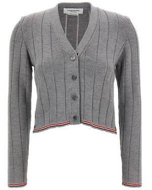 Thom Browne Cardigan 'Rwb' Jacquard - Grigio