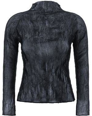 Issey Miyake Top „Chiffon Twist 1" - Schwarz