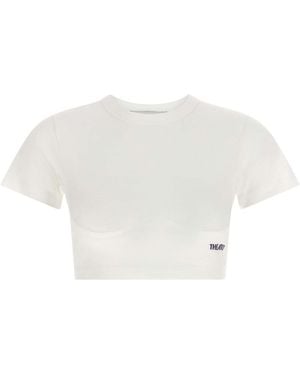 The Attico Bustier Crop T-Shirt - White