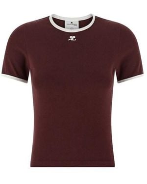 Courreges 'signature Contrast' T-shirt - Red