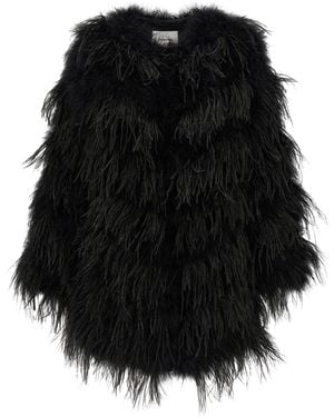 Yves Salomon Feather Caban - Black