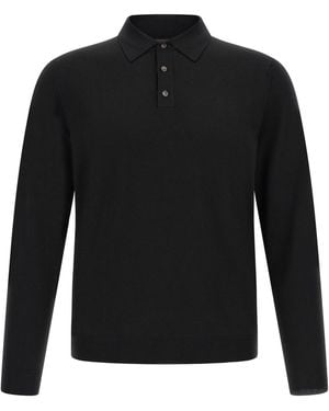 Zanone Polohemd Aus Flexwool-Wolle - Schwarz