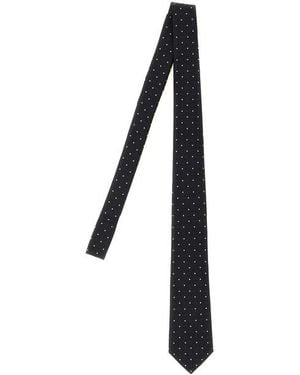 Saint Laurent Cravatta Jacquard - Nero