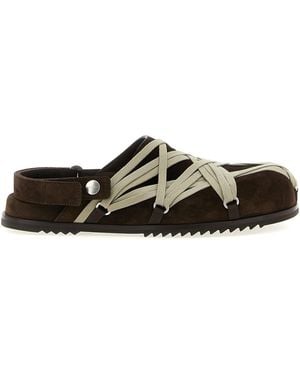 Rick Owens 'megalace Mule Granola' Sabots - Black