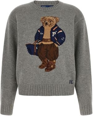 Polo Ralph Lauren 'polo Bear' Intarsia Jumper - Grey
