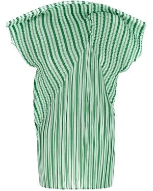 Issey Miyake 'generic Stripes (machine Pleats)' Top - Green
