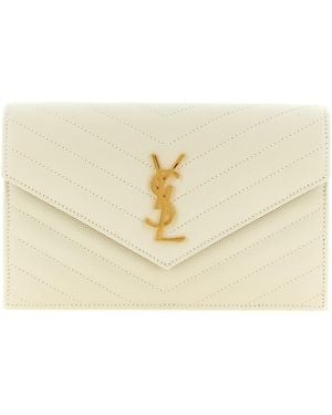 Saint Laurent 'envelope' Clutch - Natural