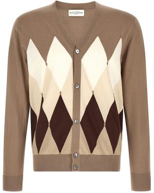 Ballantyne Cardigan Argyle - Brown