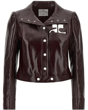 Courreges 'reedition Vinyl' Jacket - Brown