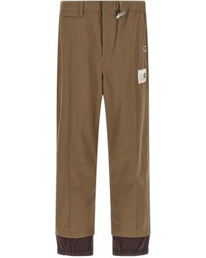 Maison Mihara Yasuhiro 'mix Layered Wool Gabardine' Trousers - Natural