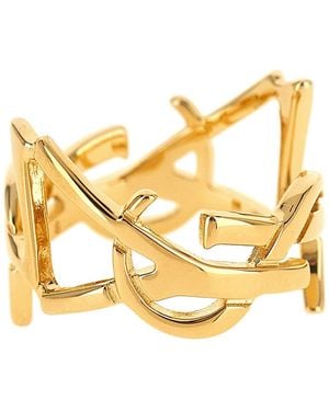 Saint Laurent Cassandre Scarf Ring - Metallic