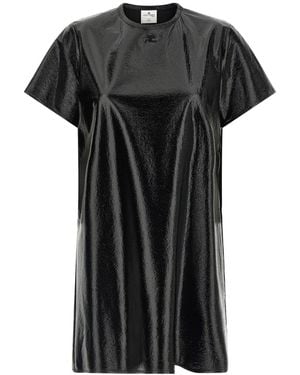 Courreges Kleid Aus Vinyl - Schwarz