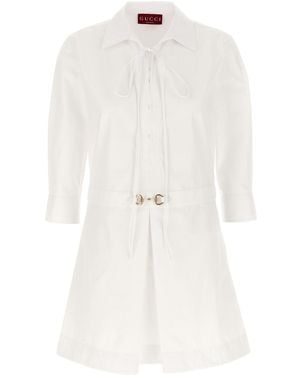 Gucci Morsetto Chemisier Dress - White