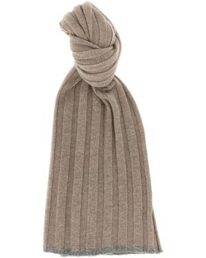 Brunello Cucinelli Ribbed Cashmere Scarf - Natural