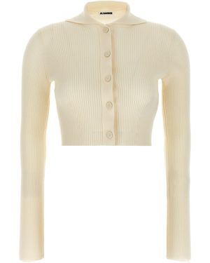 Jil Sander Ribbed Cardigan - White