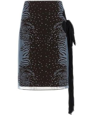 Ferragamo Gonna Georgette - Nero