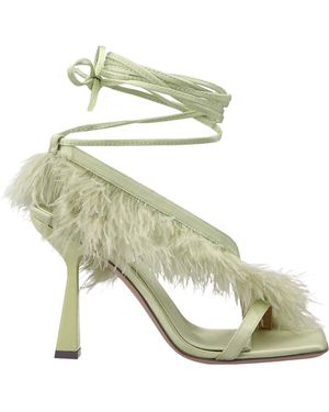 Sebastian Milano 'feather Wrap' Sandals - Metallic