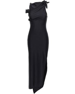 Coperni Abito lungo 'Asymmetric flower' - Nero