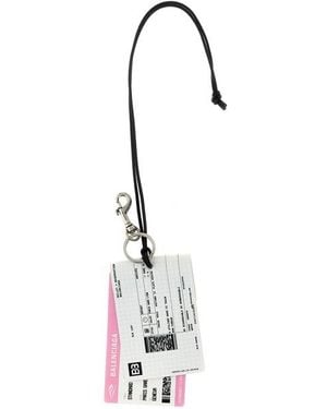 Balenciaga Portachiavi 'Train Ticket' - Bianco