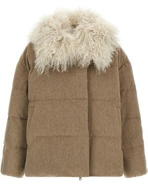 Army by Yves Salomon Removable Insert Down Jacket - Natural