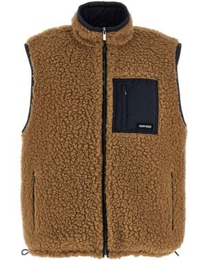 Miu Miu Hybrid Construction Vest - Brown