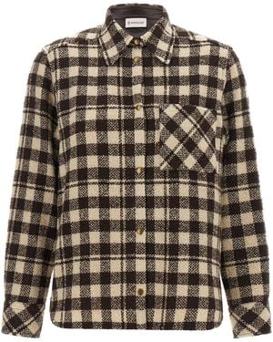 Moncler Checked Overshirt - Brown