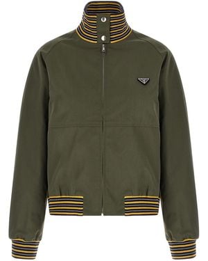 Prada Logo Bomber Jacket - Green
