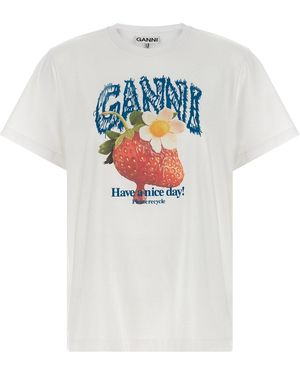 Ganni 'strawberry' T-shirt - White