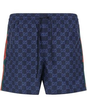 Gucci 'nastro Web' Gg And '' Swimsuits - Blue