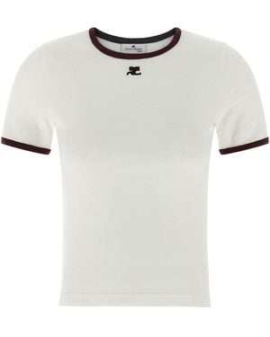 Courreges T-Shirt "Signature Contrast" - Weiß