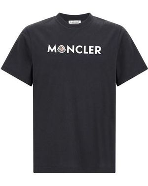 Moncler T-Shirt Stampa Logo Frontale - Nero