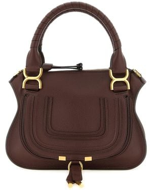 Chloé 'marcie' Bag With Saddle Stitching - Brown