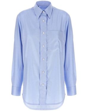 Brioni Camicia Cotone Sea Island - Blu