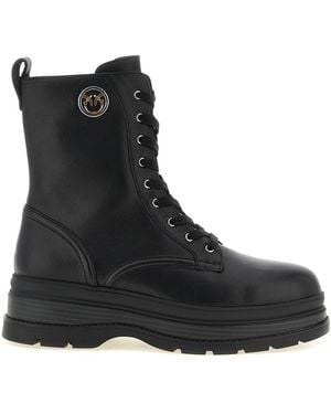 Pinko 'Eva 05' Lace-Up Ankle Boots - Black