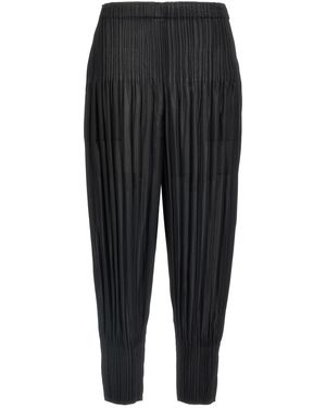 Pleats Please Issey Miyake Polyester Casual Trousers - Black