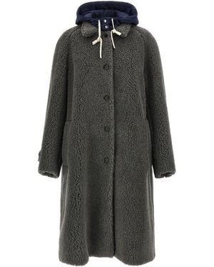 Miu Miu Teddy-Mantel Mit Nylon-Kapuze - Schwarz