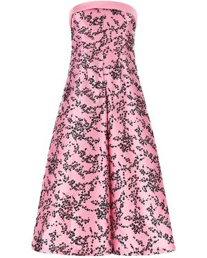 Alberta Ferretti 'Mikado Floreale' Dress - Red